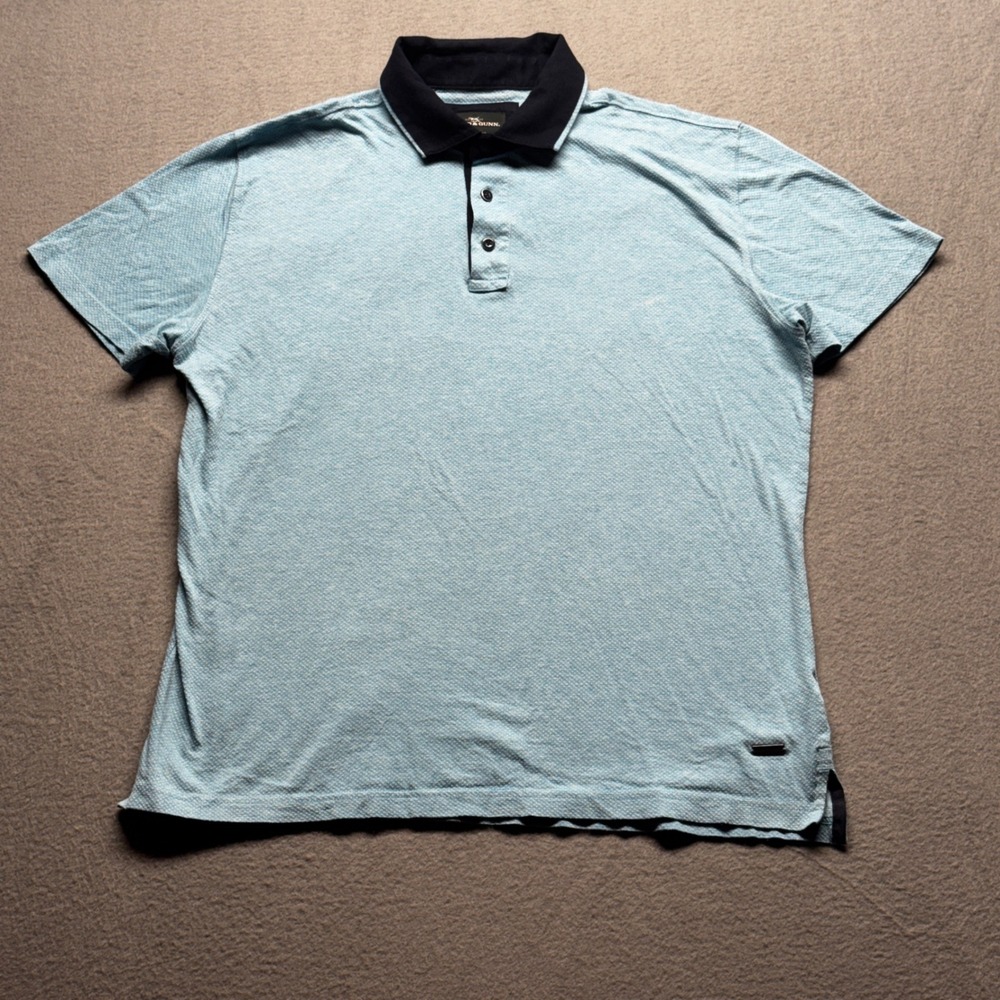 Rodd & Gunn Men XL Sports Fit Polo Shirt Light Blue Contrast Collar Short Sleeve